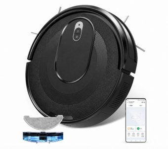Vactidy W7 Robot aspirator 3-in-1 cu functie de stergere, 4000Pa/120Min Robot aspirator pentru covoare, par de animale, (Produs resigilat, cu usoare urme de utilizare,lipsa telecomanda)