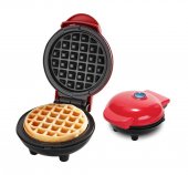 Aparat de facut vafe mini, Golxmse, 350W, suprafata antiaderenta, indicator luminos, rosu  (Produs nou fara urme de utilizare, ambalaj in stare buna)