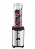 Blender personal WMF KULT X Mix & Go 0416270011, 300 W, recipient Tritan 600 ml, lame inox, Inox/Negru (PRODUS RESIGILAT, FARA URME DE UTILIZARE)