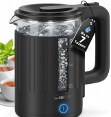 Fierbator electric Clatronic WK 3837, 1.7 litri, 2200 W, sticla termoizolanta, negru (Produs fara urme de utilizare, ambalaj in stare buna)