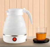Fierbator Electric Plaibil din Silicon si INOX, Retoo, 750W, 0.5L, Cablu Detasabil, Fara BPA, Alb (Produs resigilat, nou fara urme de utilizare)