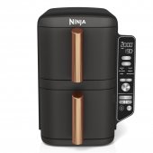 Friteuză cu aer cald Ninja Double Stack XL SL400EUCP, 9,5 L, 2470 W, 2 sertare verticale, 6 programe, Negru/Cupru (Produs fara urme de utilizare, ambalaj in stare buna)