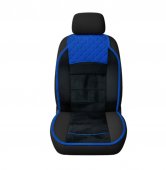 Huse Premium 1+1 pentru scaune fata, Negru + Albastru 