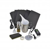 Kit restaurare faruri auto cu polimer lichid 600ml, accesorii si alimentare duala 12V / 220V