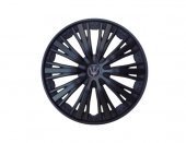 Set 4 capace roti, negru mat 14″  OMC - Produs resigilat, unul dintre capace prezintă un clips de prindere rupt