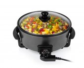 Tigaie grill multifunctionala Tristar PZ-9135, 30cm, 1500W, cu capac, negru (Produs nou fara urme de utilizare, ambalaj in stare buna)